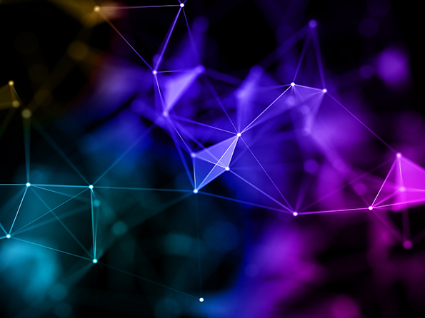 rendering 3d di uno sfondo plesso con linee e punti di collegamento